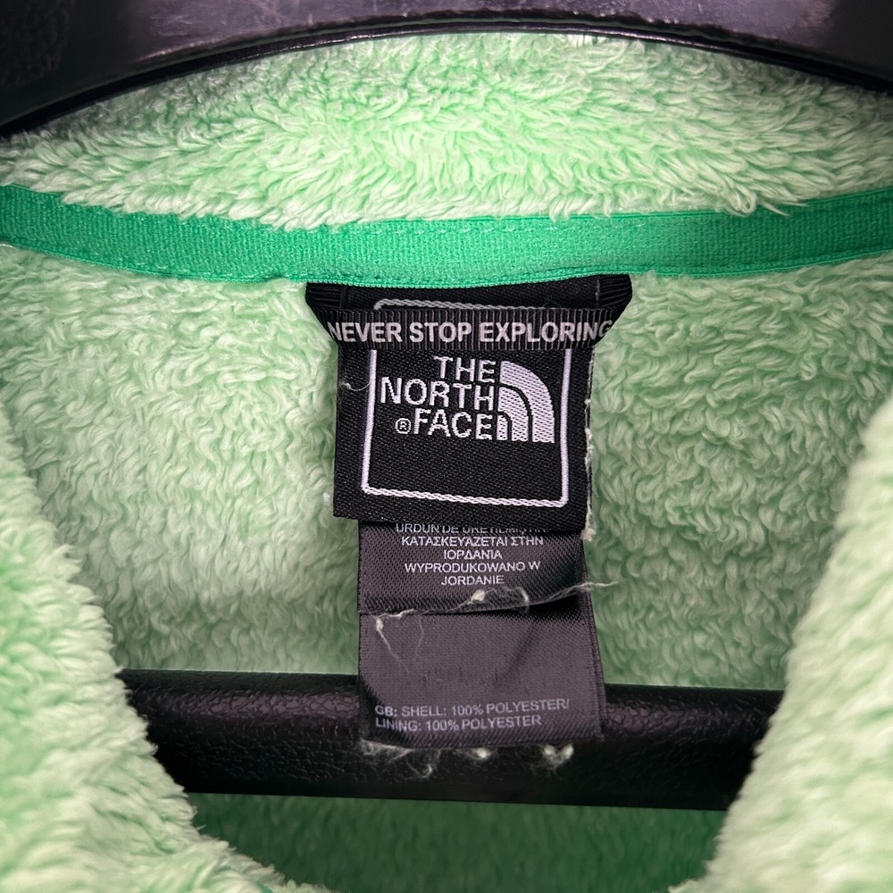 The North Face Plush Fleece Jacket Womens S Monkey Fleece Fuzzy Full Zip Green - Picture 2 of 7